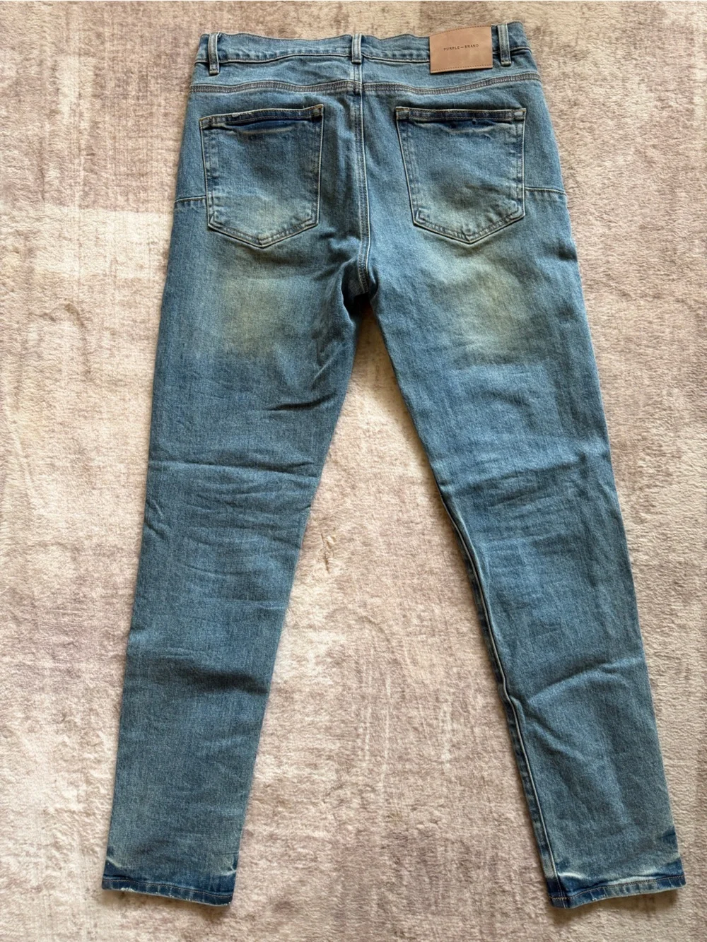 Purple Brand P001 Distressed Slim Fit Blue Denim Jeans Mens Size 34
